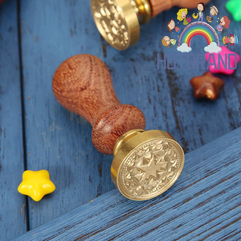 Con Dấu Tay Cầm Bằng Gỗ Phong Cách Retro