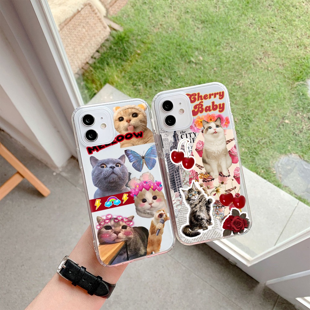 Ốp Điện Thoại Silicon Mềm Trong Suốt In Mèo Hoạt Hình Cho IPhone 11 12 13 Pro Max Mini XS Max X Xr 4 5 6 7 8 S + SE 2020