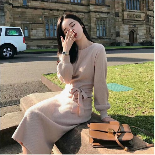 Váy len cổ tròn , nơ siêu xinh ảnh thật cuối