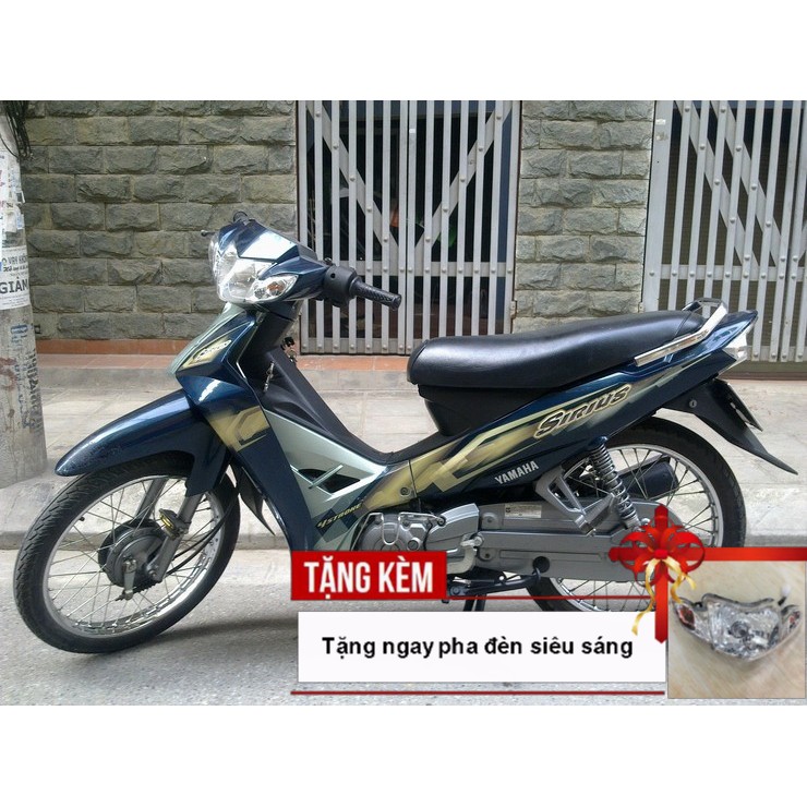 Bộ dàn áo xe SIRIUS màu Xanh nhớt - phanh CƠ, nhựa nguyên sinh ABS - Tặng bạn pha đèn bóng thường siêu sáng