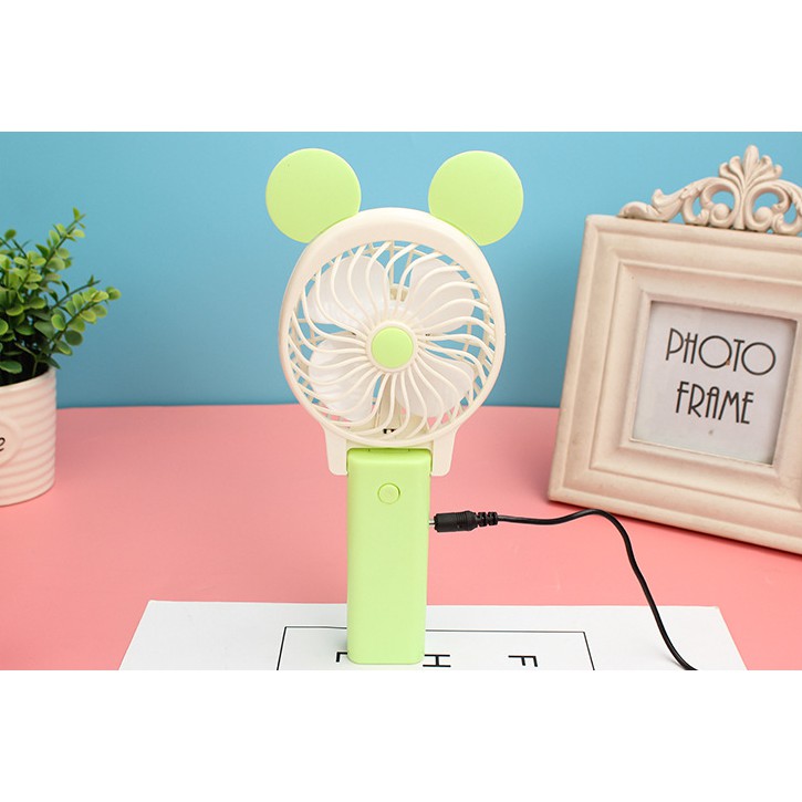 Quạt cầm tay mini  FREESHIP  Quạt dễ thương tai thỏ CARTOON MINIFAN  Gấp mở dễ dàng để bàn  Mát như máy lạnh