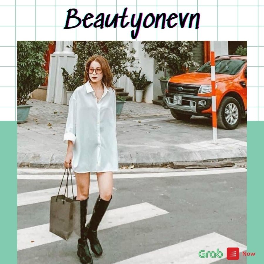 Áo sơ mi nữ trắng dài tay chất lụa hàn tay dài form rộng đuôi tôm  - Áo sơ mi cộc tay chất đũi cổ vest