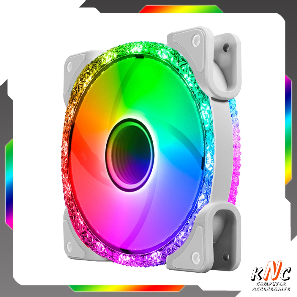 Quạt Tản Nhiệt Diamond U1 Trắng Fan Led RGB Dual Ring Đồng Bộ Màu Mainboard - Hub Coolmoon Tomato Xigmatek VSP