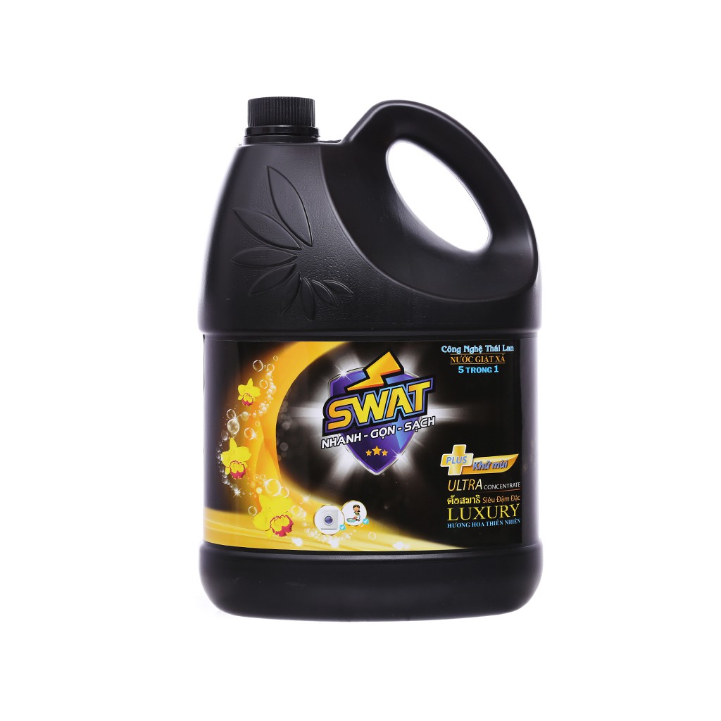 Nước giặt xả Swat Luxury hương hoa thiên nhiên can (bình) 3.8kg