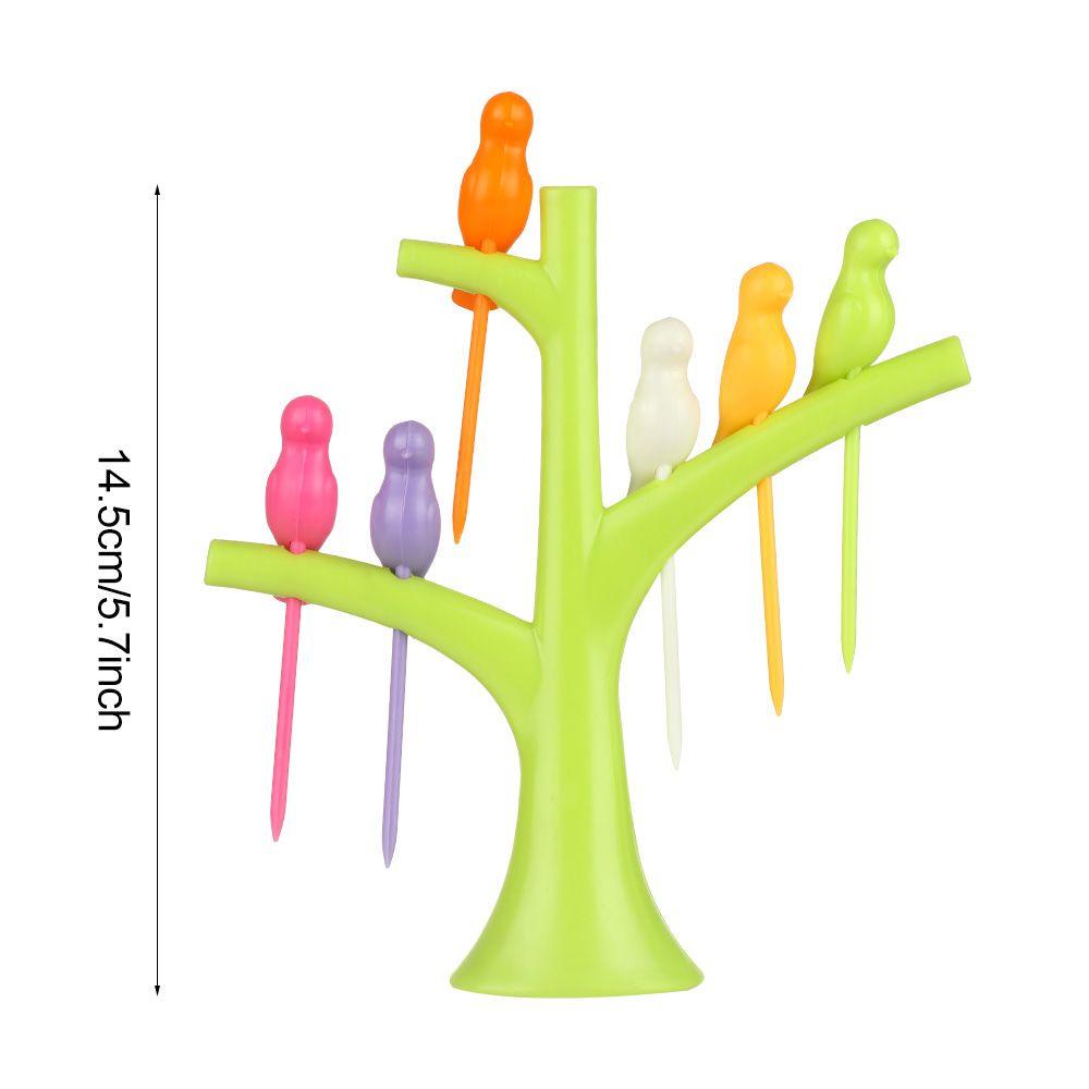 Nĩa Ăn Trái Cây 1 Đế Hình Cây + Chim Tăm Xỉa Răng