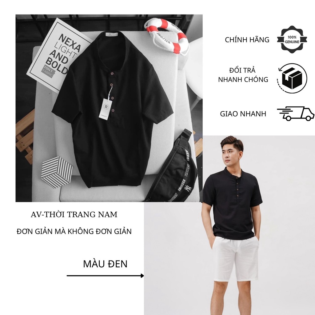 Đũi Nam Cổ Tàu Ngắn Tay  AV-THOITRANGNAM Áo Sơ Mi Chất Đũi Thoáng Mát Đẹp Cao Cấp AV AD63 | BigBuy360 - bigbuy360.vn