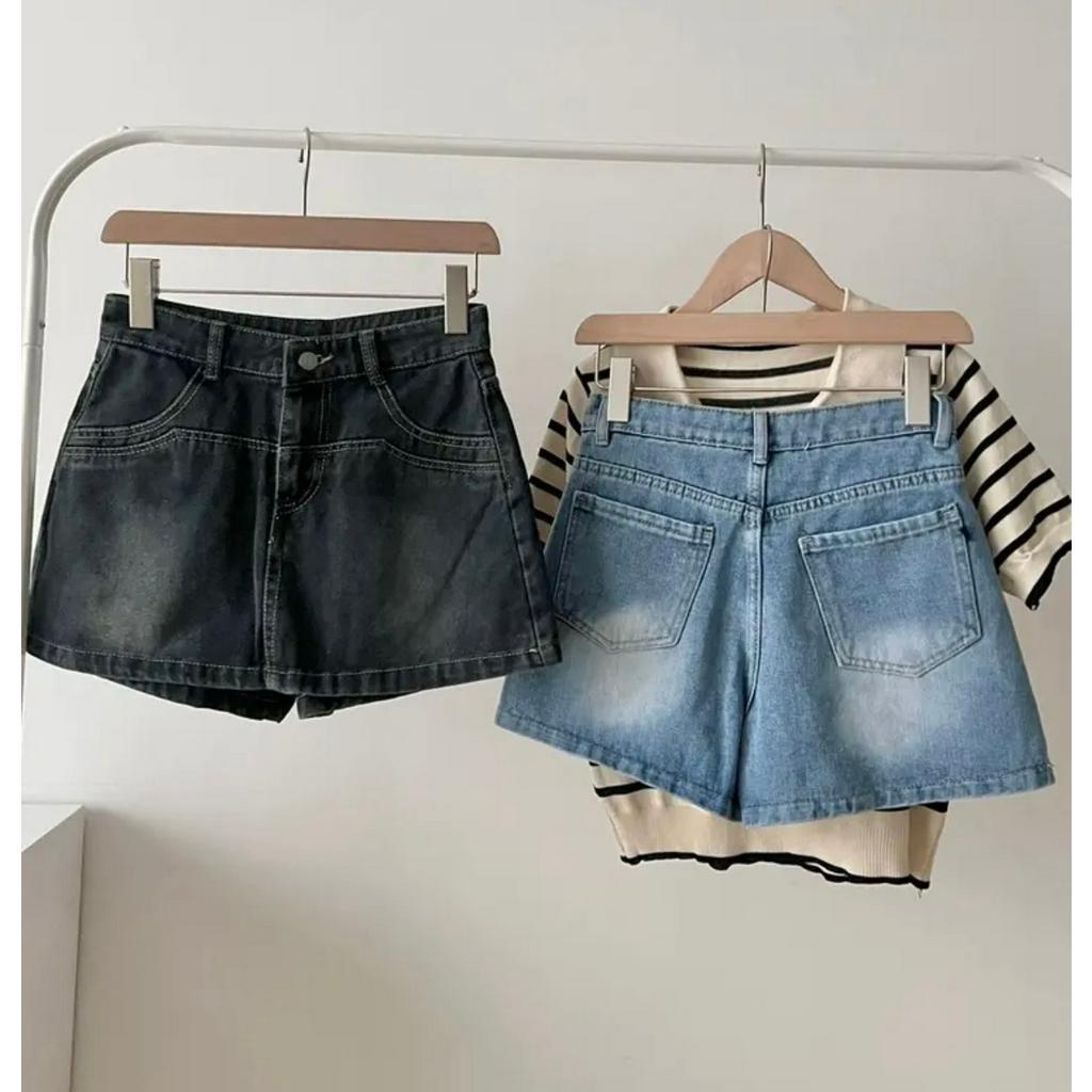 Chân váy jean dáng ngắn không túi trước, túi sau [Free Ship]