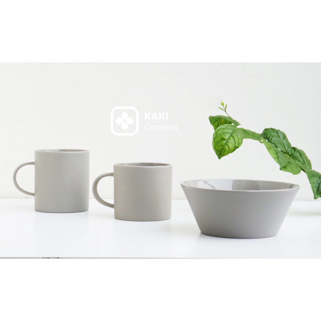 Bát sứ trộn salad - Bộ bát nhiều màu trơn Kaki Concept