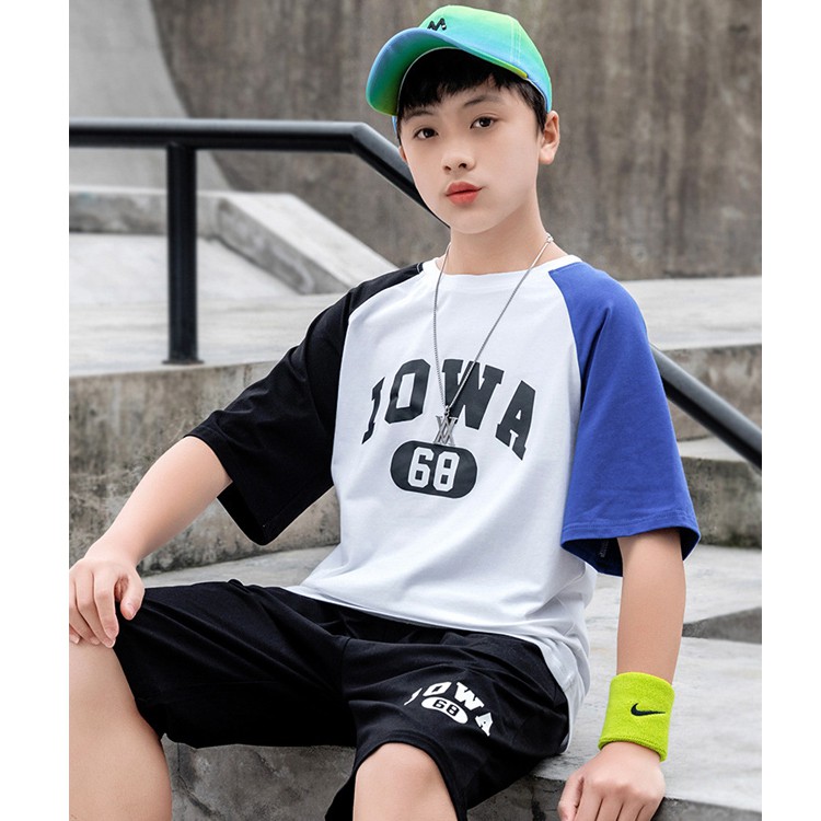 [35Kg - 75Kg] Bộ Thể Thao Cotton Nam Đẹp Bộ Mặc Nhà Mùa Hè Tay Ngắn Không Cổ | BigBuy360 - bigbuy360.vn