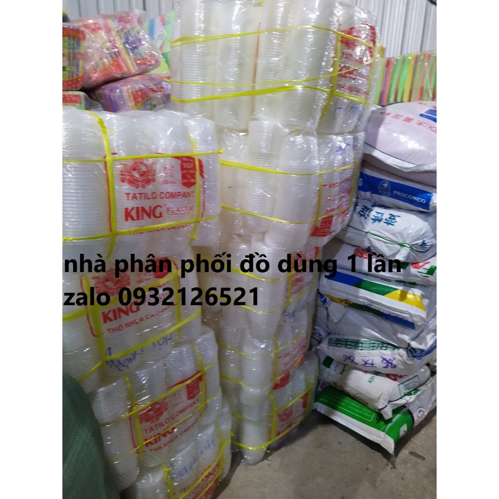 100 hộp nhựa tròn dùng 1 lần sạch 500ml