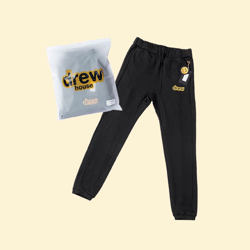 Quần jogger drew chữ nam nữ đen xám