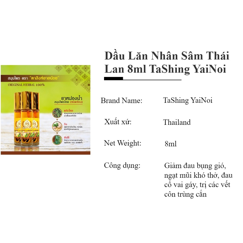 Dầu Lăn Bồ Đề Quế Gừng Original Herbal Thái Lan 8ml