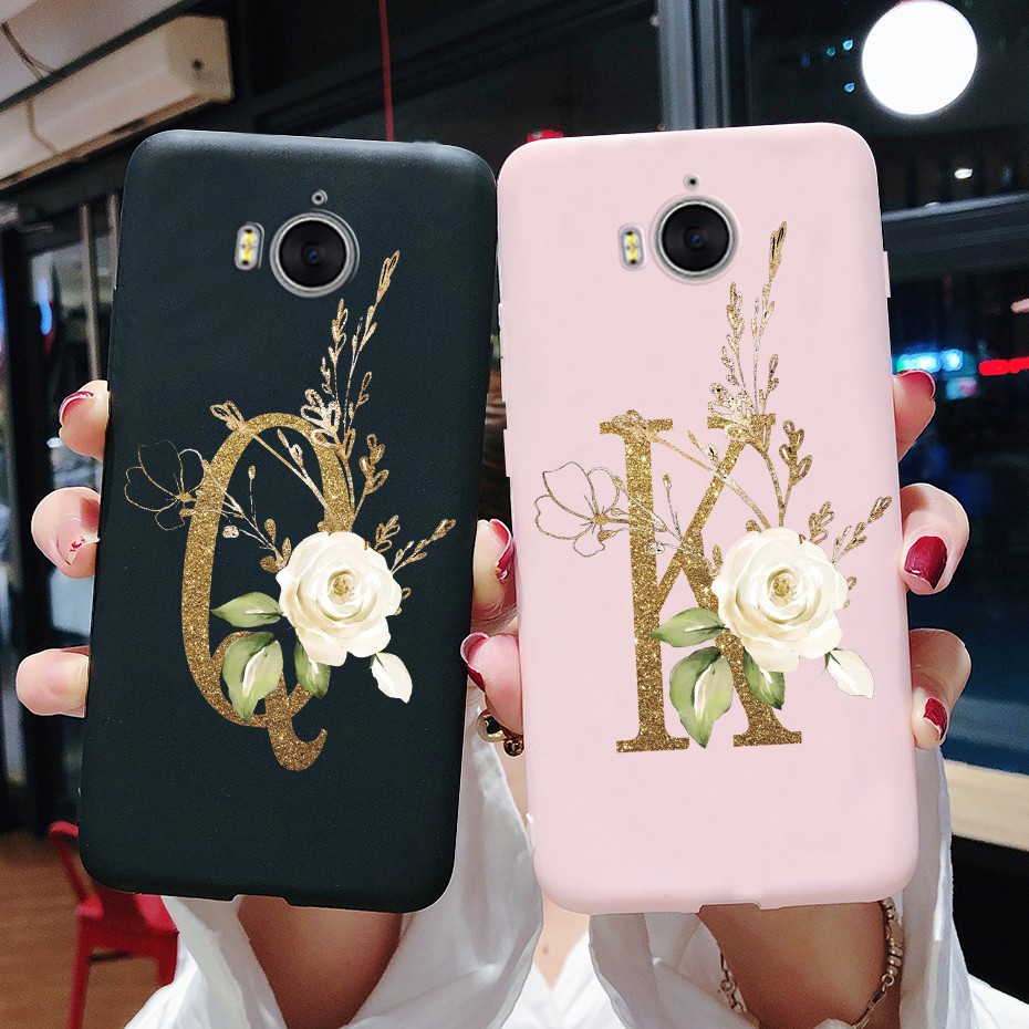 Ốp điện thoại silicon mềm họa tiết chữ chống sốc cho Huawei Y5 (2017) Y6 (2017) MYA-L02 MYA-U29