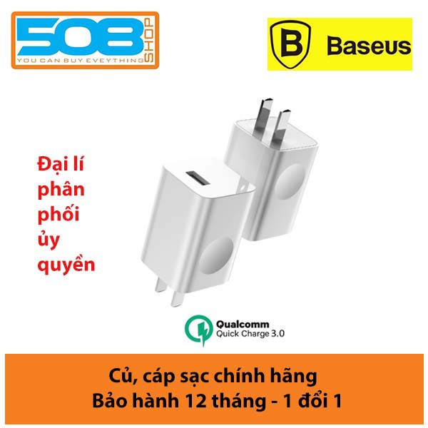 Củ sạc nhanh Baseus 24W, cốc sạc nhanh Baseus Wireless Charging Quick Charge 3.0, 24W cho điện thoại, Tablet