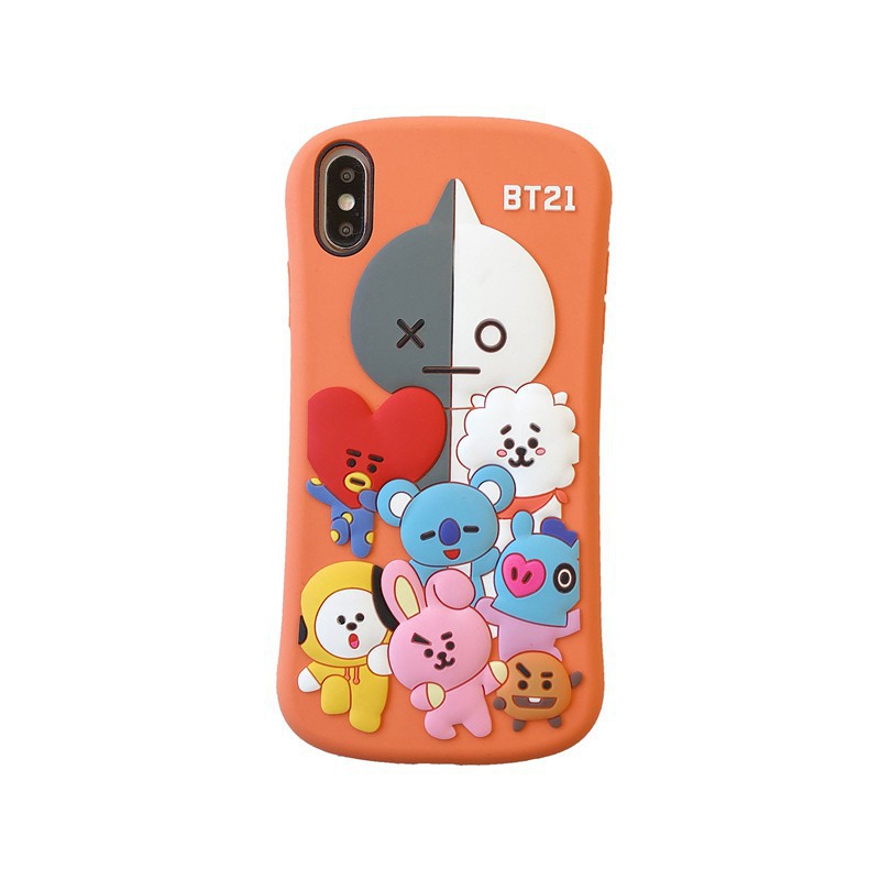 Ốp điện thoại họa tiết hoạt hình BTS BT21 cho iphone6/6s/7/8/6p/7p/8p x/xs/xr/xsmax 11 Pro max