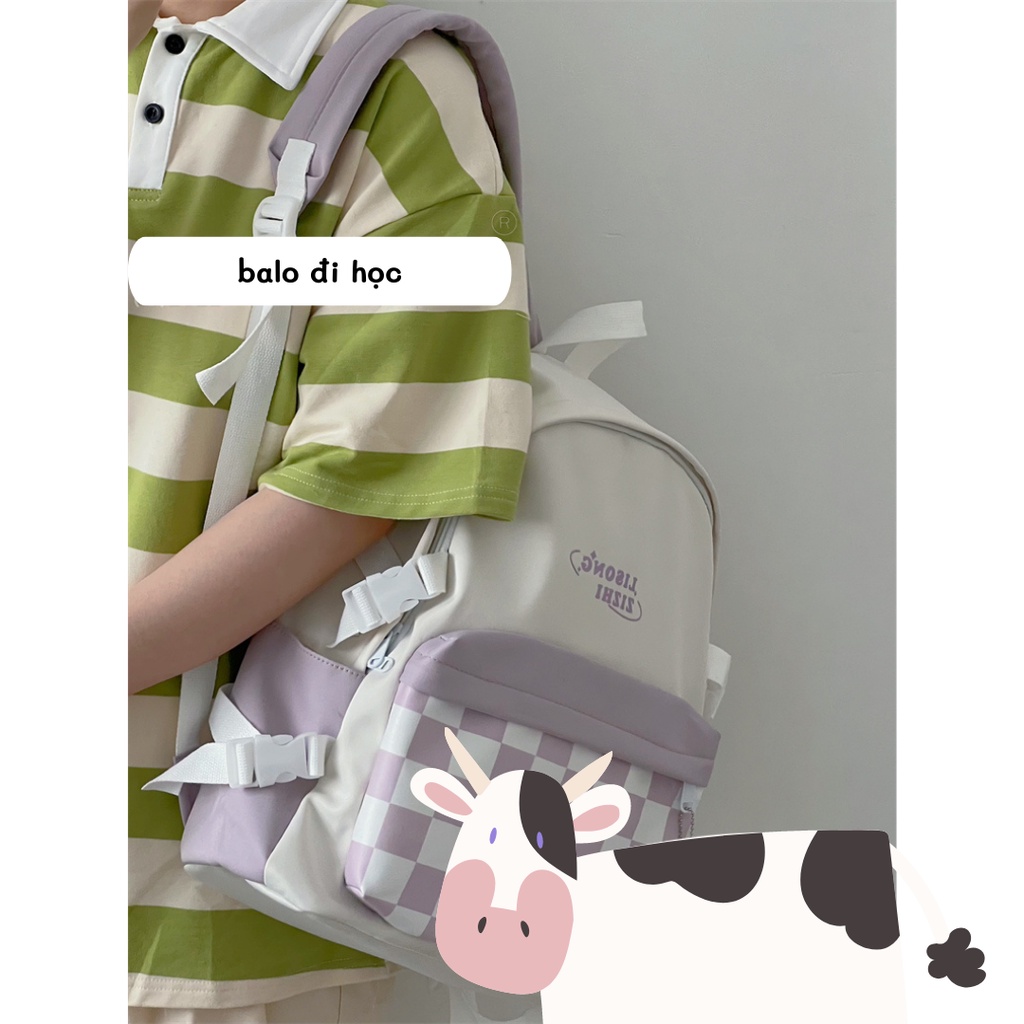 Balo đi học kẻ không thấm nước