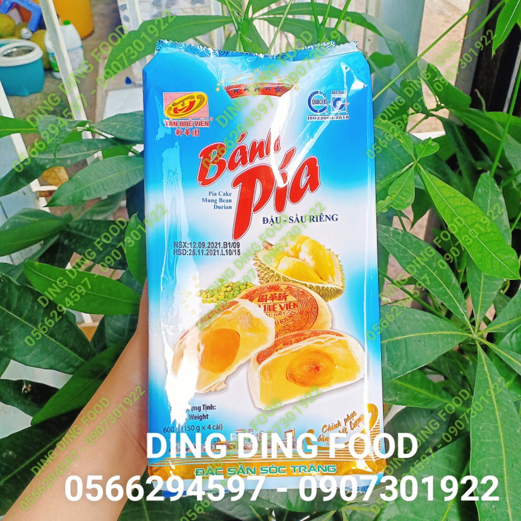 [ Combo 3 Túi ] Bánh Pía Nhân Đậu Xanh Sầu Riêng Trứng 600g [ 1 TÚI 4 BÁNH ] Tân Huê Viên| Sóc Trăng - DING DING FOOD