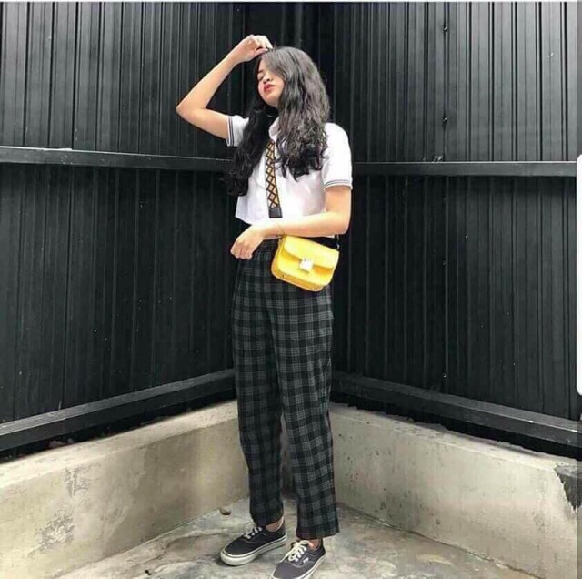 Quần caro Plaid Pants Unisex màu xám đen cực chất