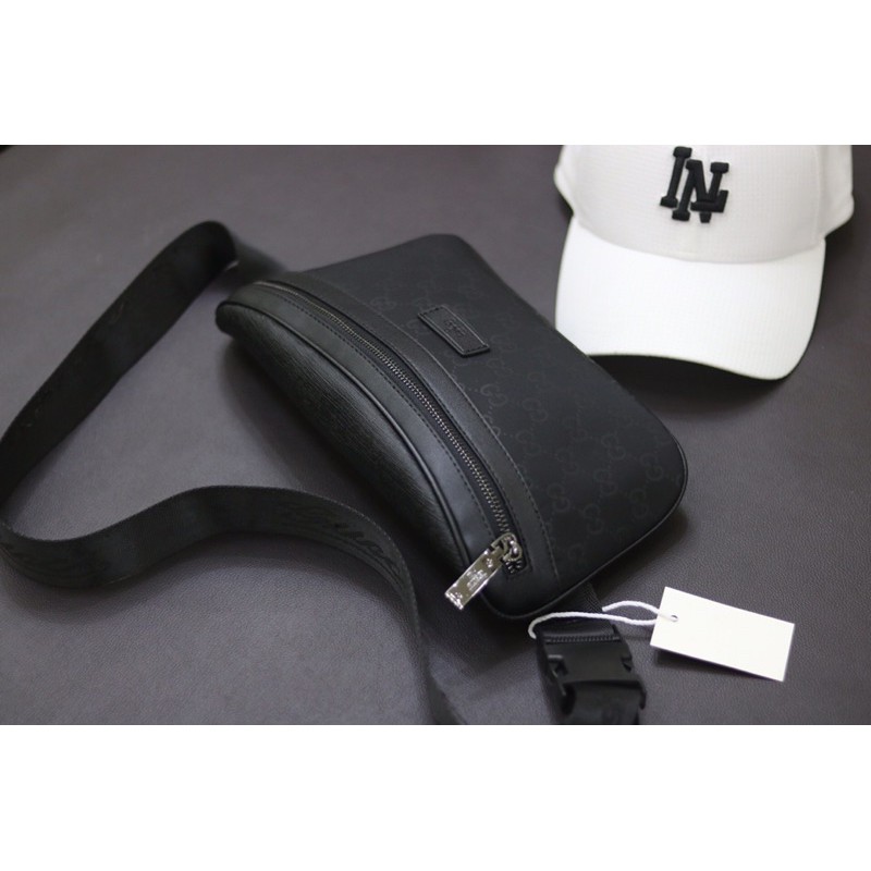 Túi đeo chéo bao tử nam bumbag unisex màu đen hàng cao cấp