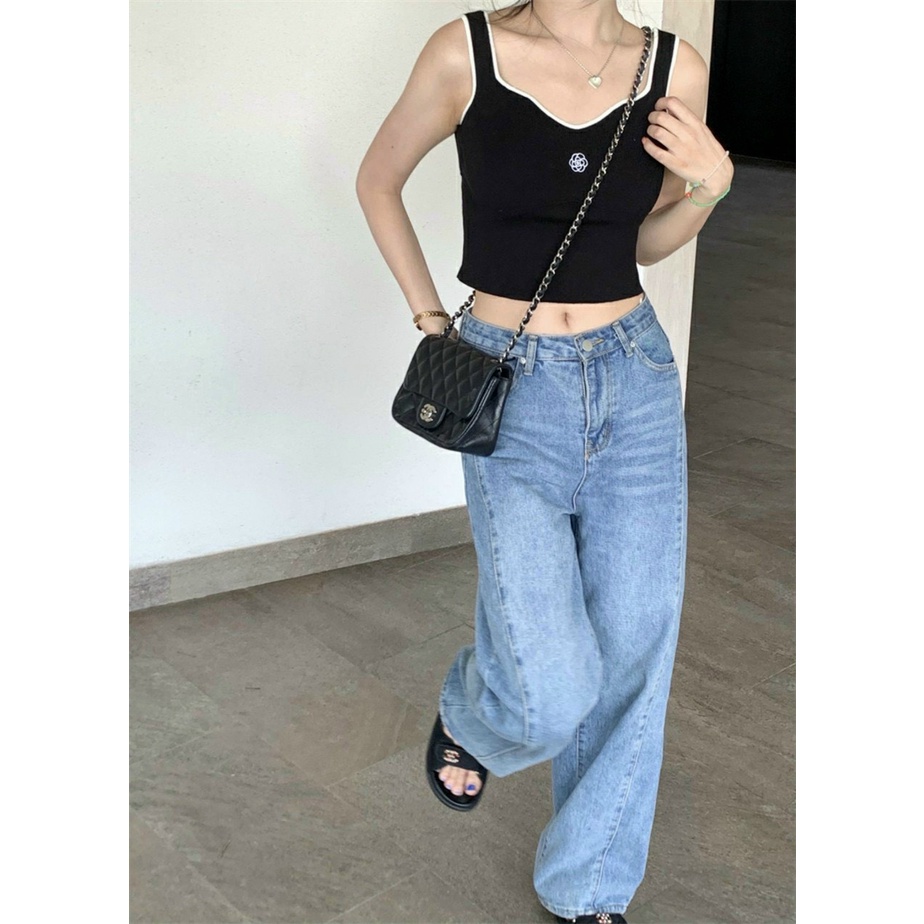 Áo ba lỗ croptop nữ thêu hoa chất liệu cotton co dãn mềm mát Minxu shop