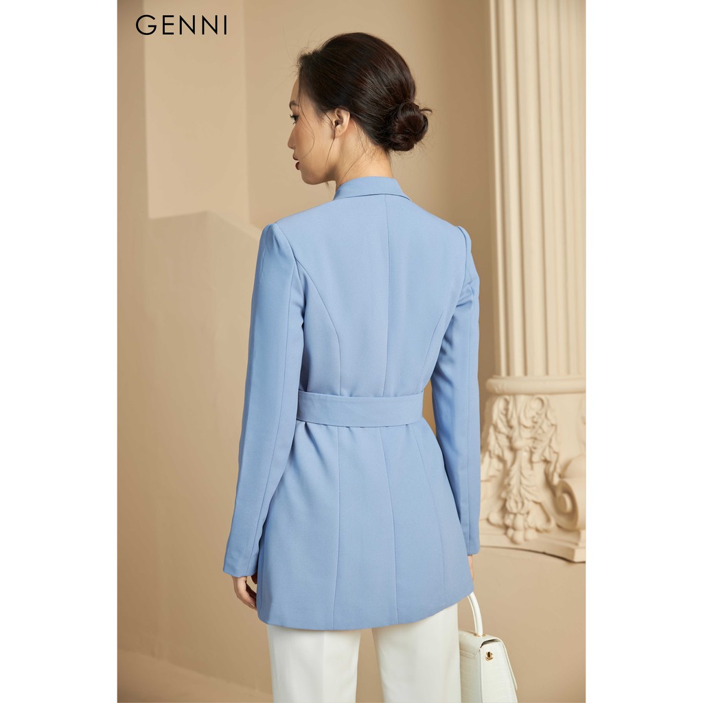 [Mã FAMALLT5 giảm 15% đơn 150k] Áo vest 6 cúc kèm đai GAV004 - Genni