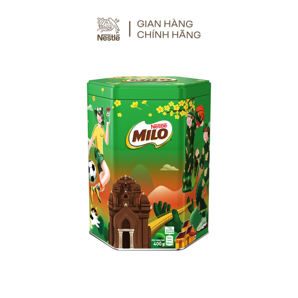 [Mã FMCGMALL -8% đơn 250K] [Phiên bản giới hạn]Tặng lịch để bàn - Bộ quà combo 3 Milo bột hộp thiếc (400g/hộp)