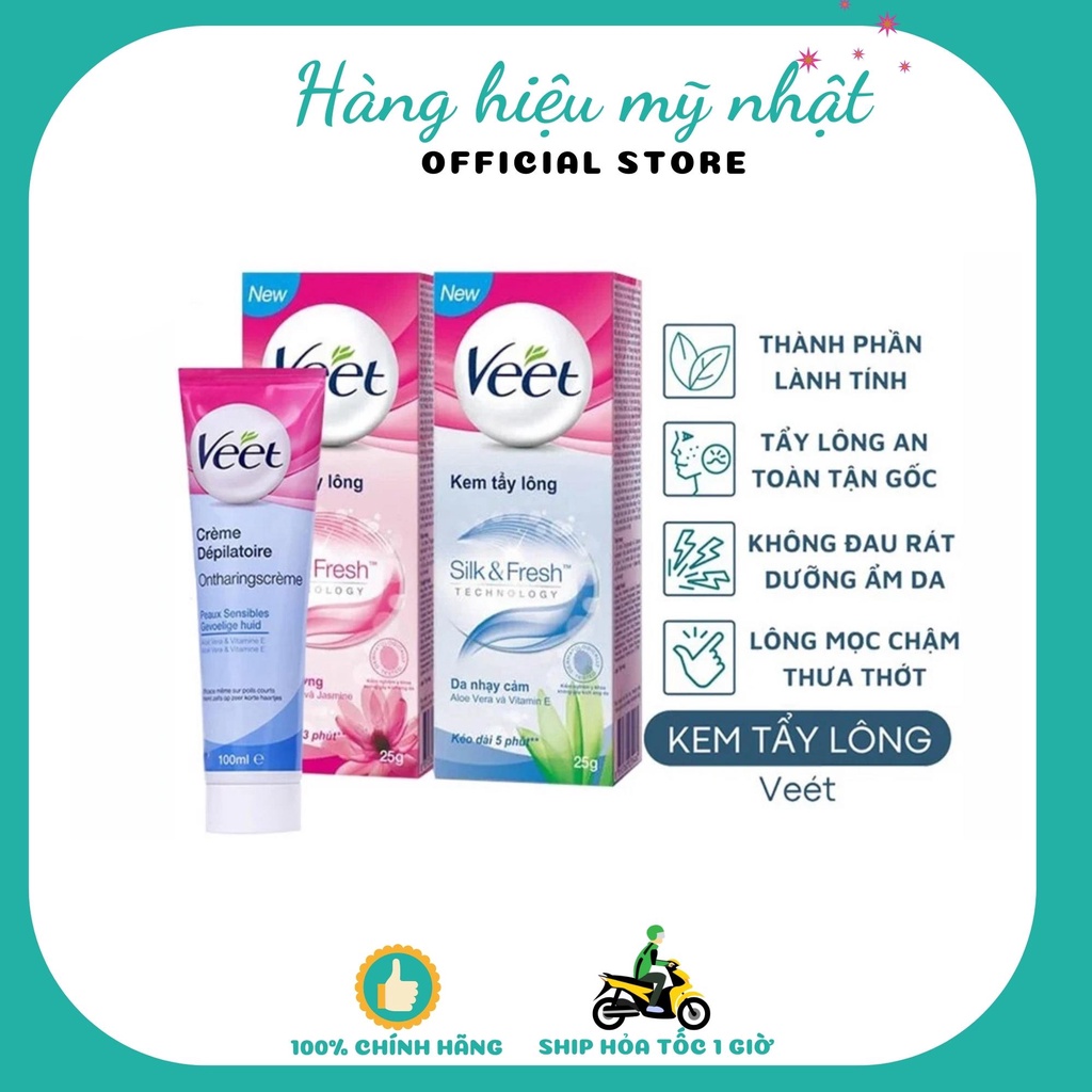 Kem Tẩy Lông Veet 100ml - Kem Tẩy Lông Chuẩn Chính Hãng