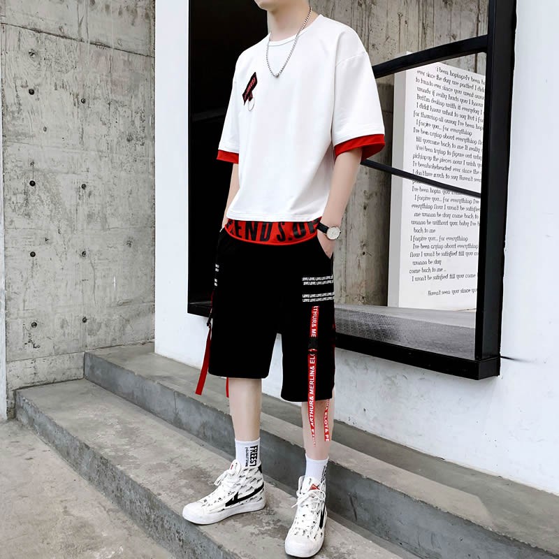Bộ Quần Áo Thun Nam EGAND E - UP Quần Phối Dây Chữ Cá Tính Thời Trang SET NAM 9000038 | BigBuy360 - bigbuy360.vn