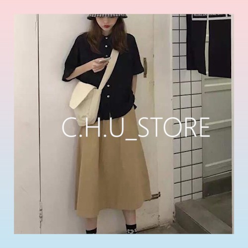 Chân Váy Kaki DÁNG DÀI CHUSTORE Nữ [FREESHIP] 🌸 Đầm mini xòe cạp cao ống rộng, cá tính bánh bèo Ulzzang HOT 🌸 | BigBuy360 - bigbuy360.vn
