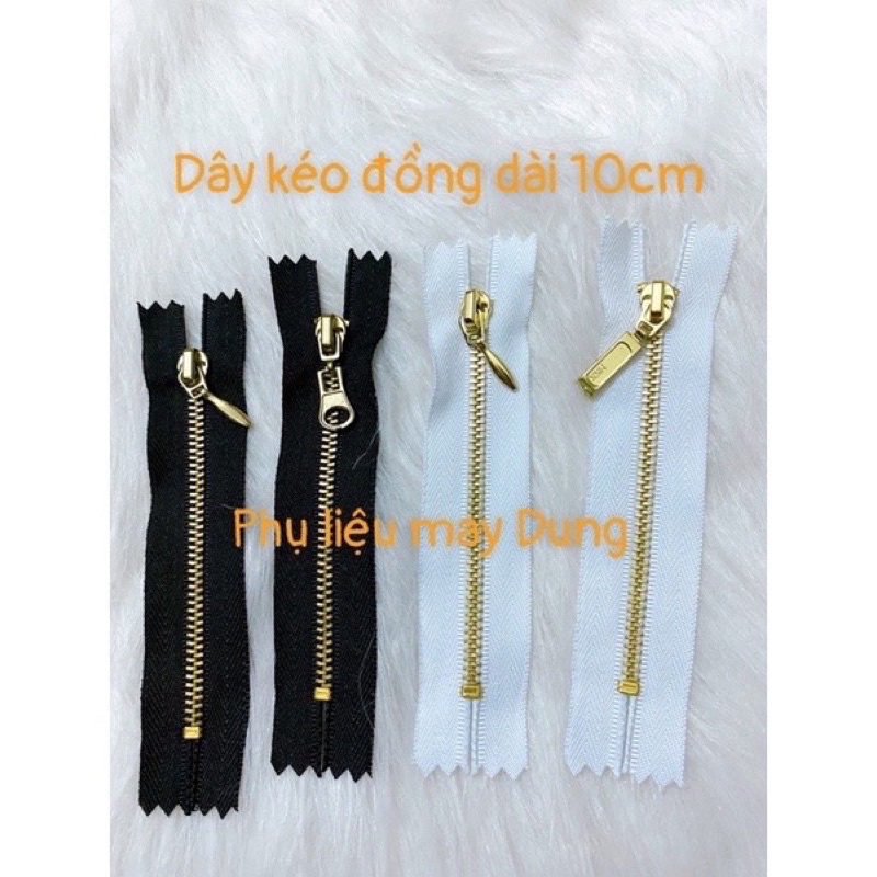dây kéo răng đồng vàng răng 3/Răng 5 lố 12 sợi