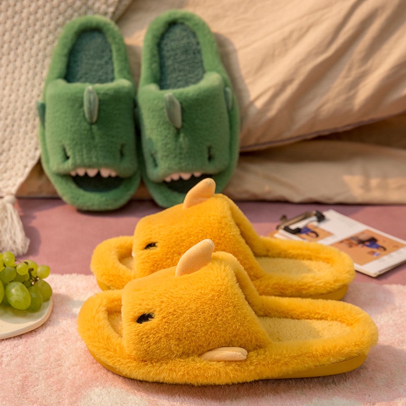 Dép Bông Đi Trong Nhà Chống Trượt Hình Cá Mập Hoạt Hình Phong Cách Hàn Quốc