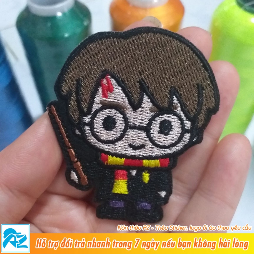 Patch vải ủi thêu logo hình harry potter chibi dễ thương - Sticker ủi nhiệt S183