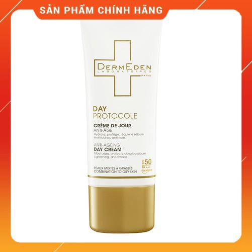 DermEden Kem Chống Lão Hóa & Làm Mờ Đốm Nâu Ban Ngày Dành Cho Da Nhờn, Da Hỗn Hợp Anti Age Day Cream Oily Skin SPF50+ 50