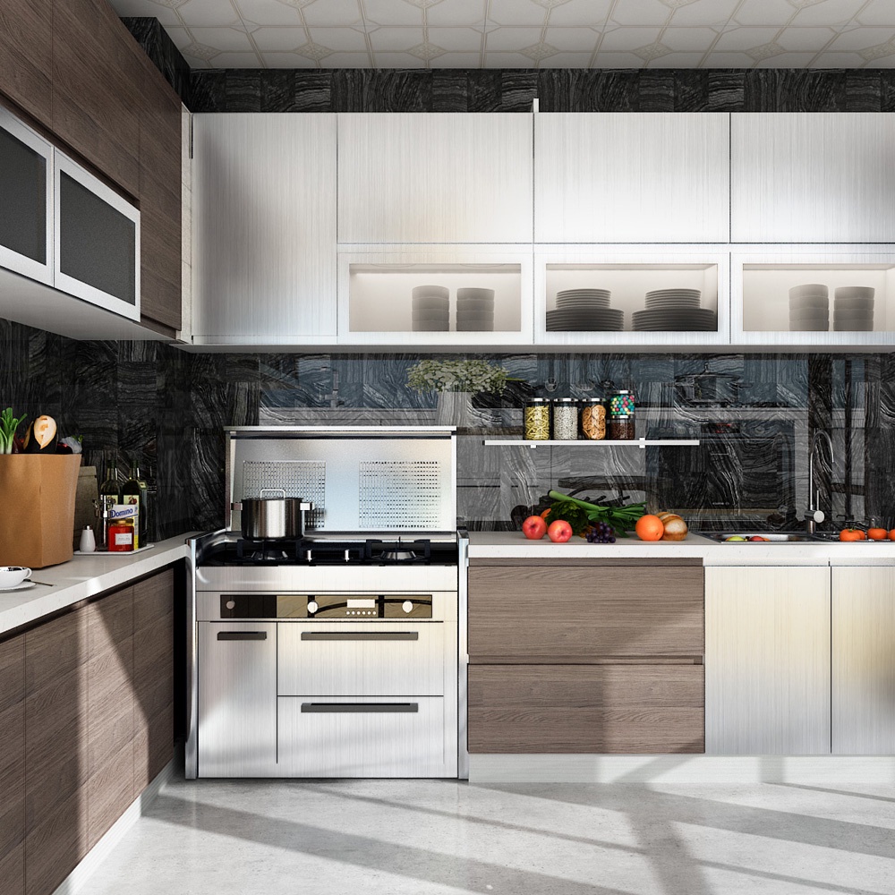Miếng dán tường bằng giấy kim loại chống thấm nước/ dầu độc đáo trang trí nhà cửa/ tủ lạnh DIY