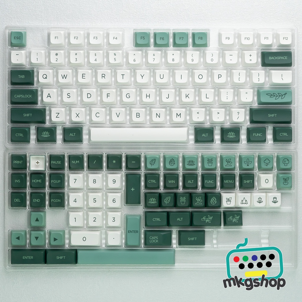 Keycap XDA Botanical nhựa PBT kiểu in dyesub, 138 nút bàn phím cơ