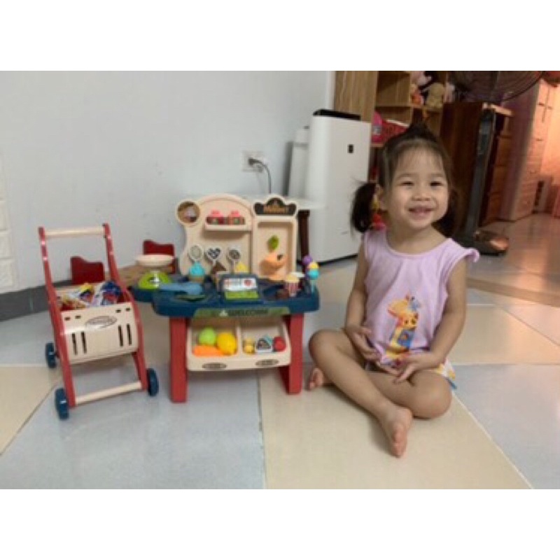 Xe bán kem kèm xe đẩy đựng đồ cho bé