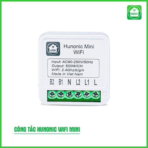 Công tắc thông minh WIFI Hunonic Mini - Lắp sau công tắc cơ, điều khiển từ xa trên điện thoại