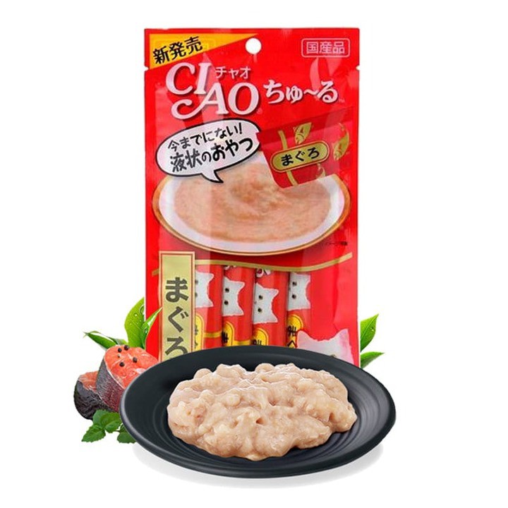 Súp dinh dưỡng, súp thưởng cho mèo Inaba Ciao Churu gói 4 tuýp Vị Cá ngừ SC71