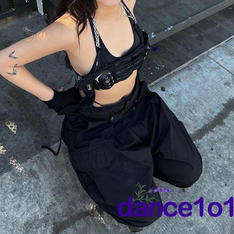 Quần Dài Lưng Thấp Rút Dây Tập Múa Cho Nữ 1O1-Y2k