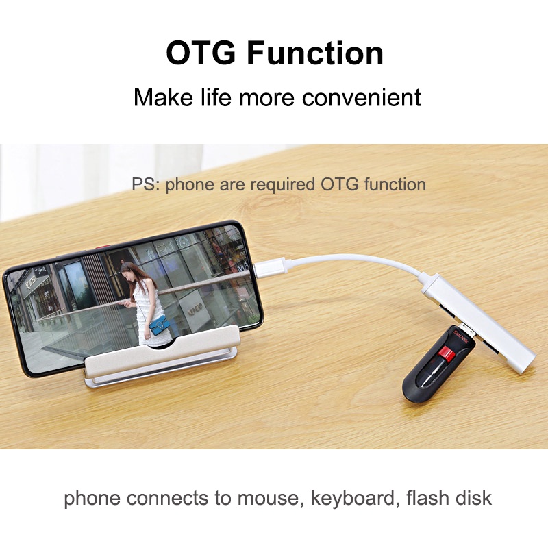 Bộ Chia 4 Cổng USB Type C 3.0 OTG Cho Máy Tính