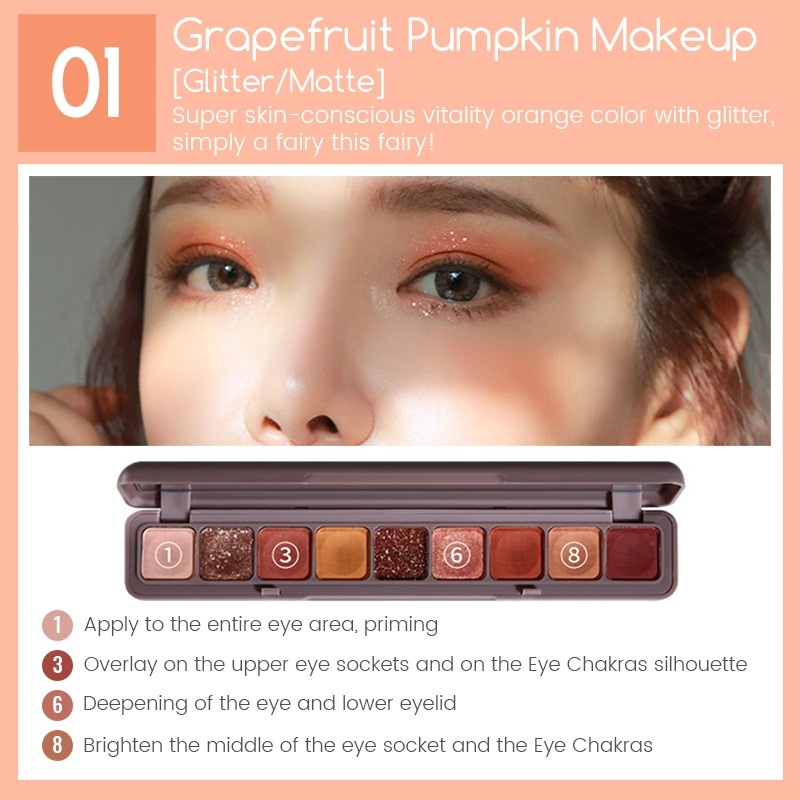 Bảng Phấn Mắt 9 Màu Lì Và Ánh Ngọc Trai Kết Hợp Trang Điểm Kháng Nước Và Lâu Trôi