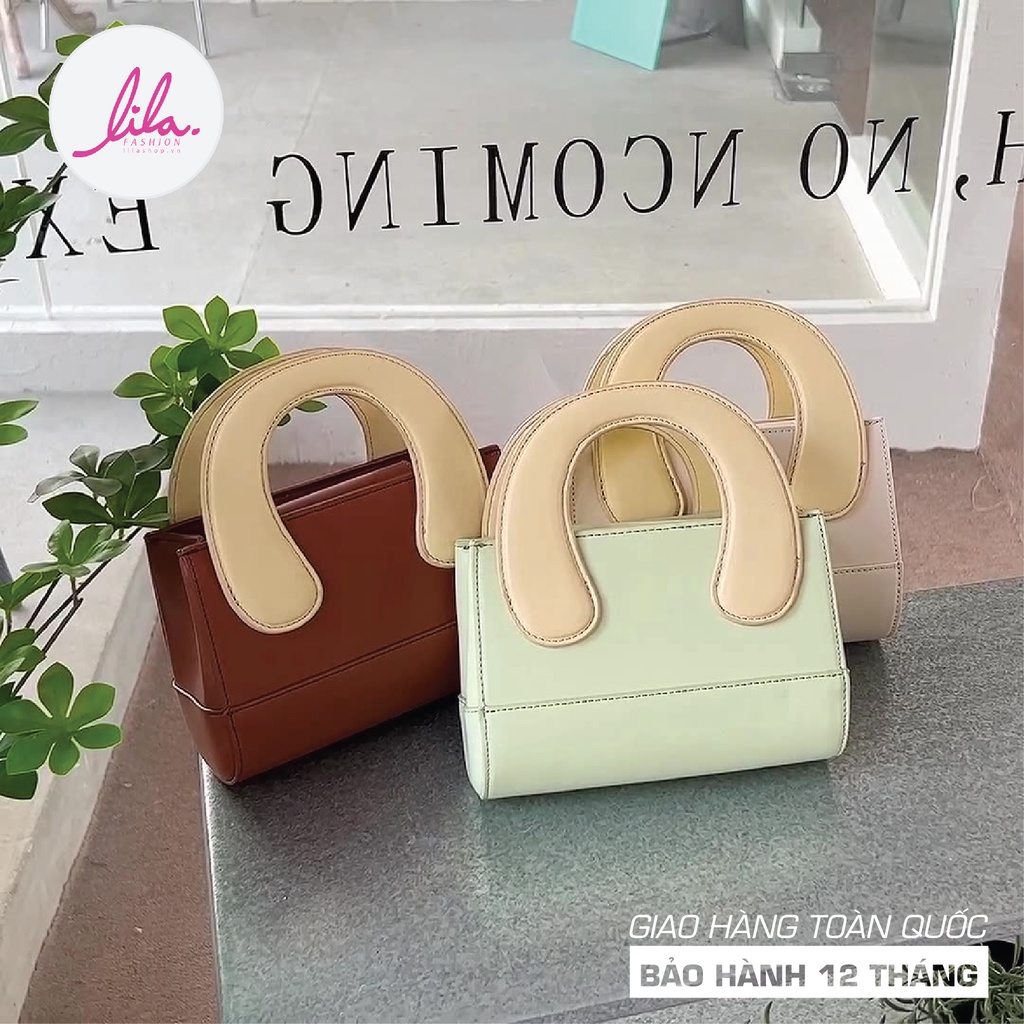Túi Xách Nữ Quai Chữ C, Túi Đeo Chéo Phong Cách Retro 3 Màu Cực Xinh Lila105