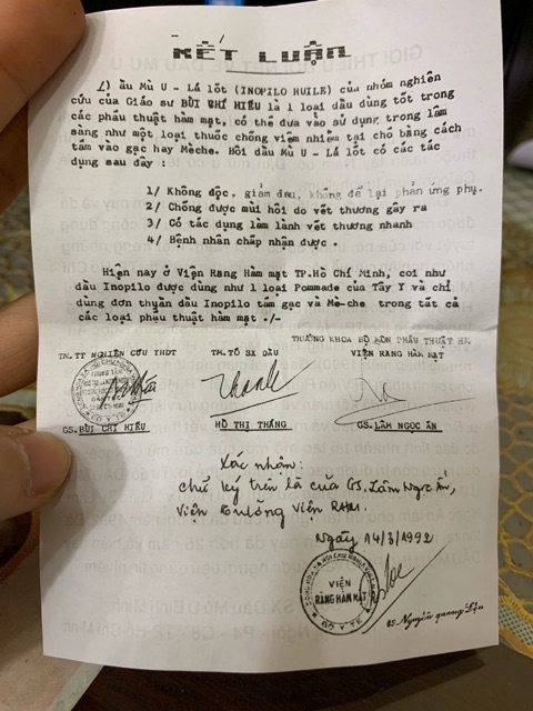 Dầu mù u Inopilo giảm đau, hỗ trợ bị bỏng