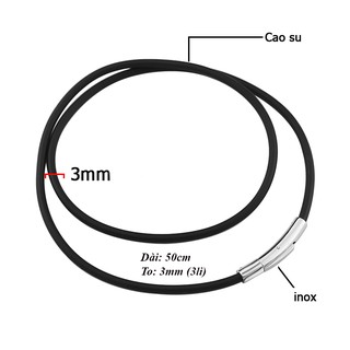 Dây chuyền cao su 3li dài 50 60 70cm khóa chắc chắn MDC107