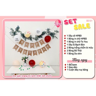 Set bóng trang trí sinh nhật Handmade kiểu Hàn Quốc siêu xinh, cực chất [Tặng kèm phụ kiện] Simparty