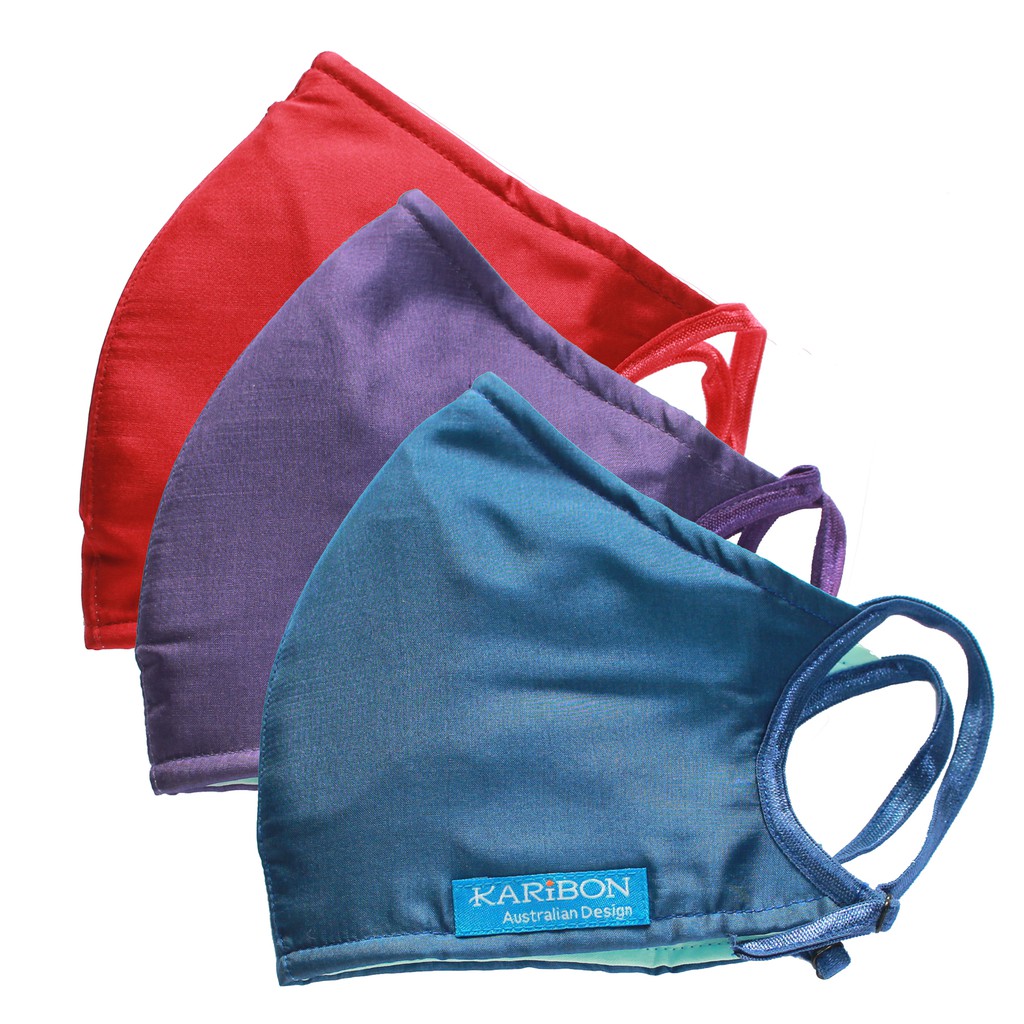 Combo 3 khẩu trang Karibon Silk 8 lớp, lọc bụi và khử mùi