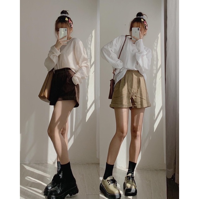 Quần short nhung tăm 001