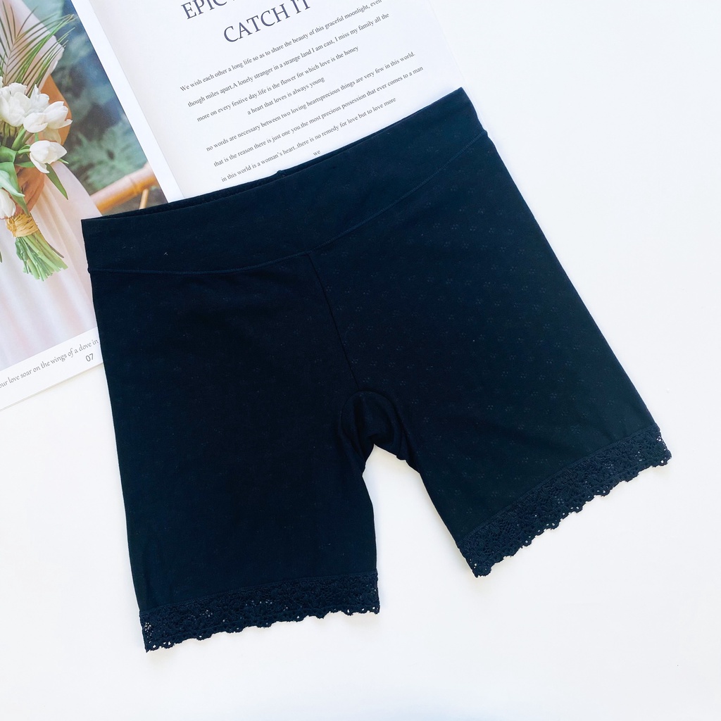Quần Váy Nữ Dáng Đùi Chất Cotton Thông Hơi Phối Ren Cao Cấp Co&amp;Com QV5164 Co Giãn, Nâng Mông Nhẹ