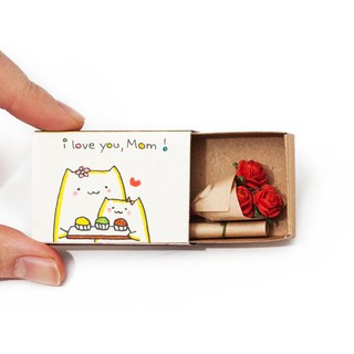 Thiệp Gia Đình Hộp Diêm I Love You Mom Cupcake OT073
