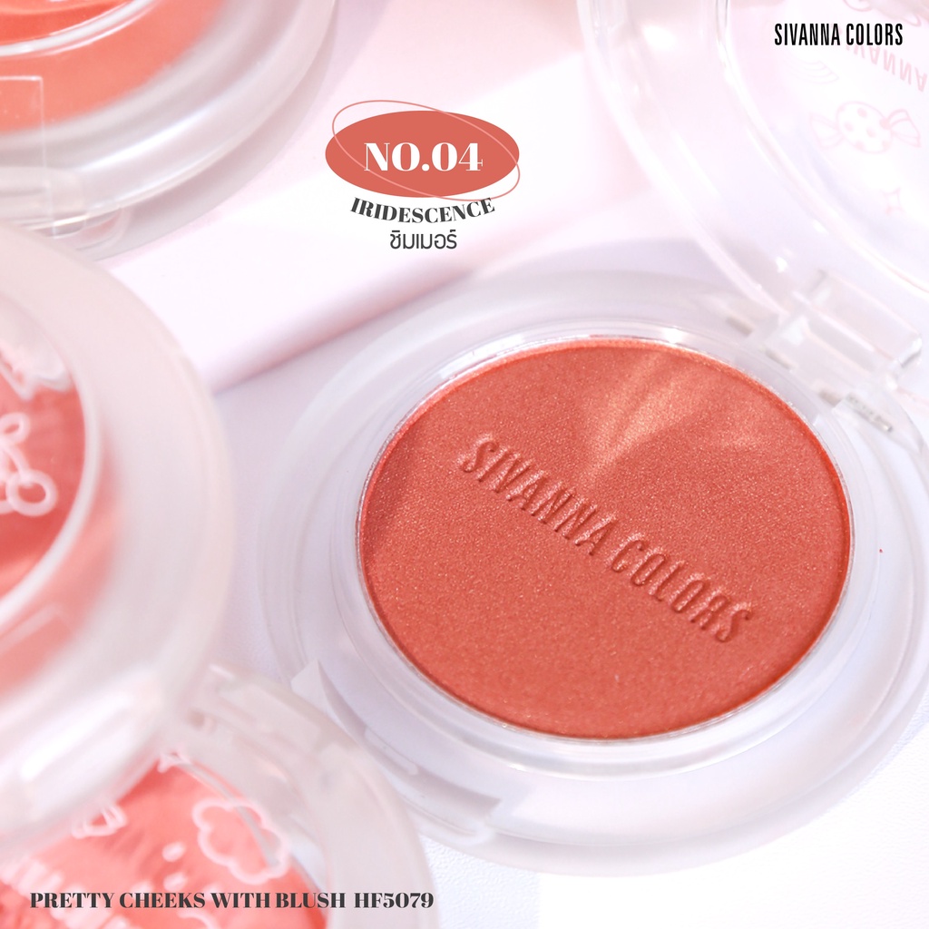Phấn Má Hồng Sivanna Pretty Cheeks With Blush HF5079 - Phấn Má Hồng Có Nhũ Sivanna